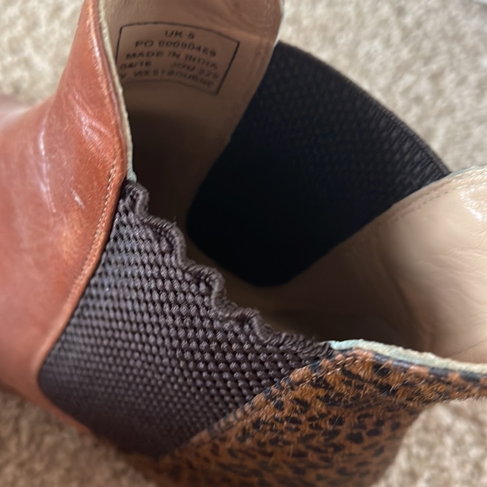 Joules leopard calf hair chealsea boot 7 - Picture 5 of 6